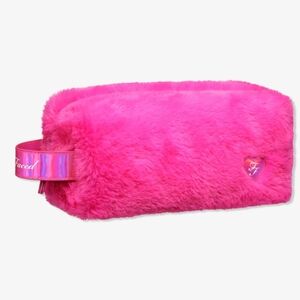 NIB Too Faced Fuzzy Hot Pink Cosmetic Bag
